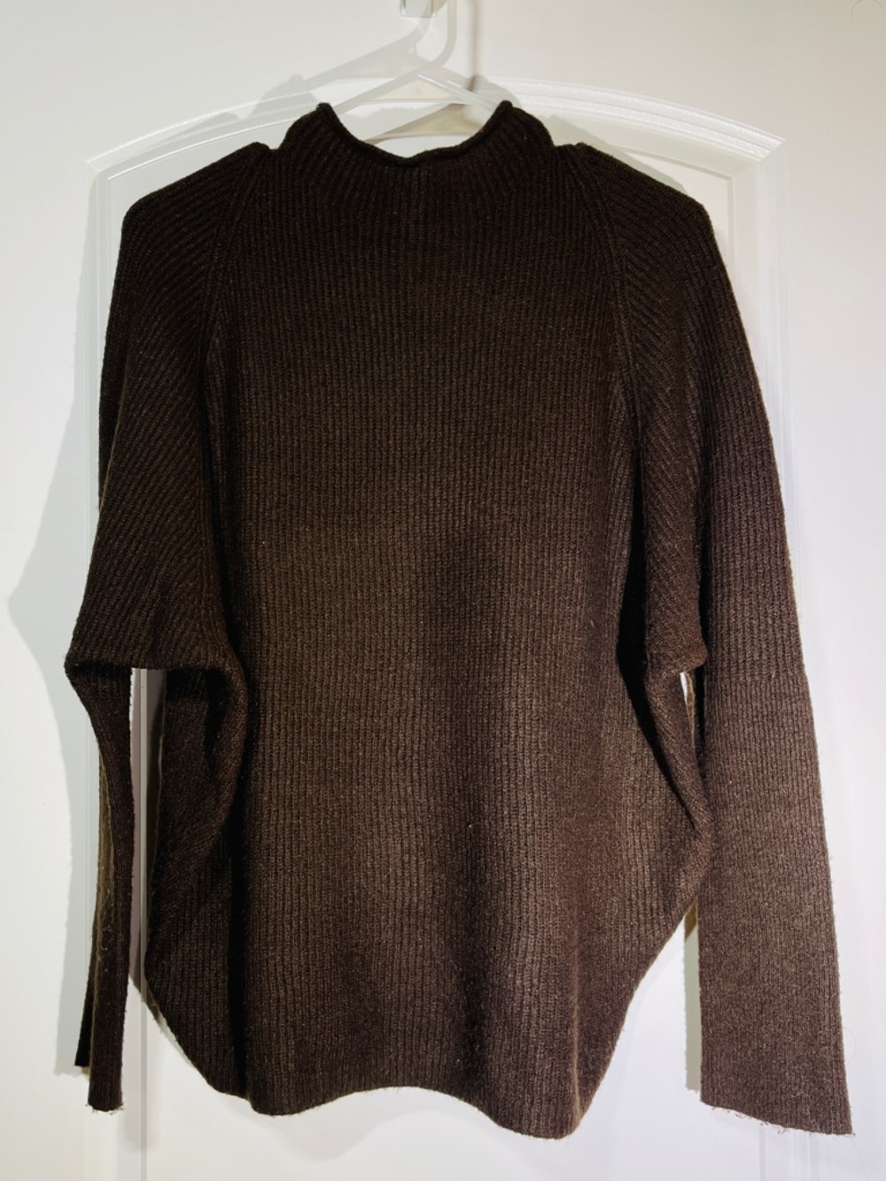 beachlunchlounge Brown Ribbed Turtleneck Sweater